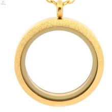 Locket de la foto del oro mate de acero inoxidable de Dubai de la moda, joyería flotante magnética del medallón del encanto flotante